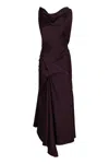Victoria Beckham Asymmetric Dress In Red-purple Or Grape