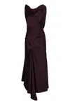 Victoria Beckham Asymmetric Dress In Red-purple Or Grape