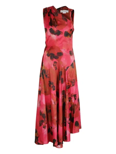 VICTORIA BECKHAM ASYMMETRIC FLORAL PRINT DRESS