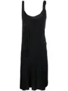 Victoria Beckham Fringe-trimmed Asymmetric Minidress In Black