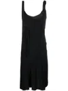 Victoria Beckham Fringe-trimmed Asymmetric Minidress In Black