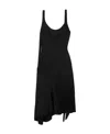 Victoria Beckham Fringe-trimmed Asymmetric Minidress In Black