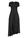 Victoria Beckham Asymmetric-hem Midi Dress In Black