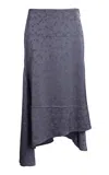 Victoria Beckham Asymmetric Hem Midi Skirt In Blue