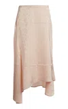 Victoria Beckham Asymmetric Hem Midi Skirt In Pink