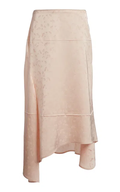 Victoria Beckham Asymmetric Hem Midi Skirt In Pink