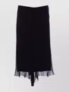 Victoria Beckham Asymmetric Hem Midi Skirt With Sheer Overlay In Black