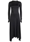 Victoria Beckham Draped Midi Skirt Asymmetric Design Slit In Black