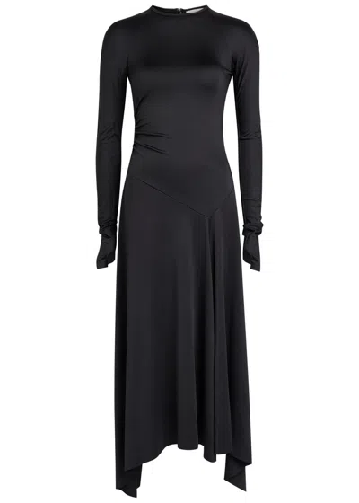 VICTORIA BECKHAM VICTORIA BECKHAM ASYMMETRIC JERSEY MIDI DRESS