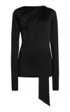 Victoria Beckham Asymmetric Jersey Top In Black