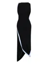 Victoria Beckham Twist Double Layer Sleeveless Jersey Dress In Black