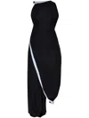 Victoria Beckham Twist Double Layer Sleeveless Jersey Dress In Black