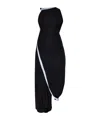 Victoria Beckham Twist Double Layer Sleeveless Jersey Dress In Black