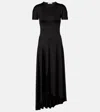 Victoria Beckham Asymmetric Midi Dress In Black