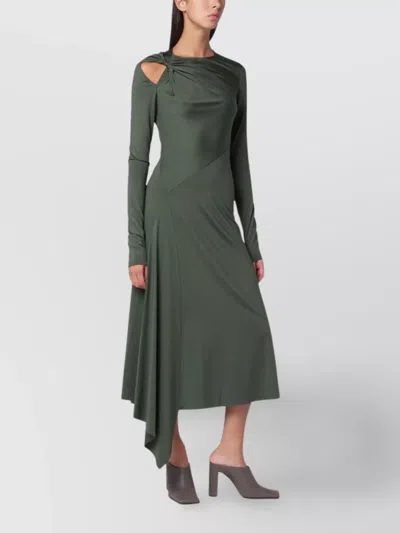 VICTORIA BECKHAM ASYMMETRIC MIDI DRESS CUT-OUT DETAIL