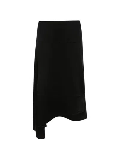 Victoria Beckham Asymmetric Midi Skirt In Animal Print