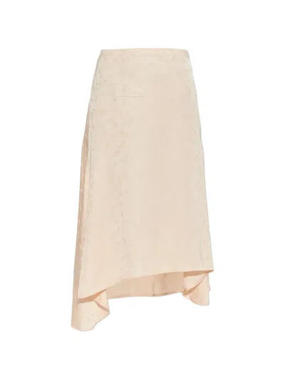 Victoria Beckham Asymmetric Midi Skirt In Neutral