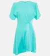 Victoria Beckham Asymmetric Minidress In Turquoise