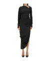 Victoria Beckham Asymmetrical Jersey Maxi Dress In Black