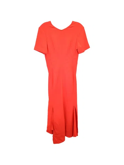 Pre-owned Victoria Beckham Asymmetric Open-back Midi Dress In Orange