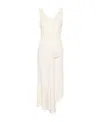 Victoria Beckham Asymmetric Panelled Midi Dress In White