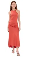 Victoria Beckham Womens Paprika Slim-fit Tank Ruched Stretch-jersey Midi Dress In Paprika