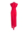 Victoria Beckham Asymmetric Twist Maxi Dress In Red
