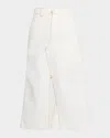 Victoria Beckham Asymmetric Utility Midi Skirt In Gray