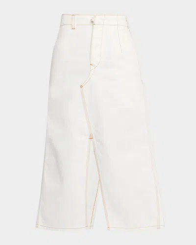 Victoria Beckham Asymmetric Utility Midi Skirt In Gray