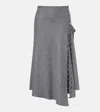 Victoria Beckham Asymmetric Wool And Cashmere Midi Skirt In Gray