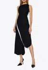 Victoria Beckham Twist Double Layer Sleeveless Jersey Dress In Black