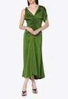 Victoria Beckham Asymmetrical Midi Dress With Rippled Detail