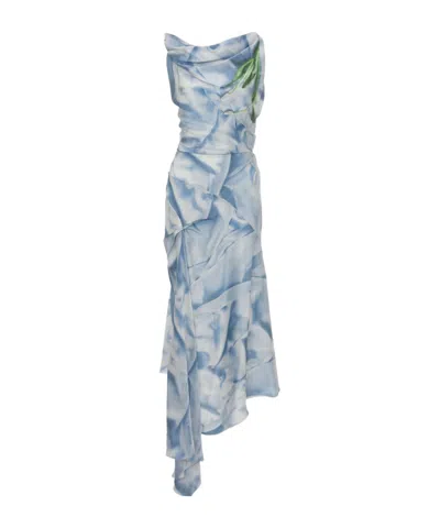 Victoria Beckham Asymmetrical Dress In Gray