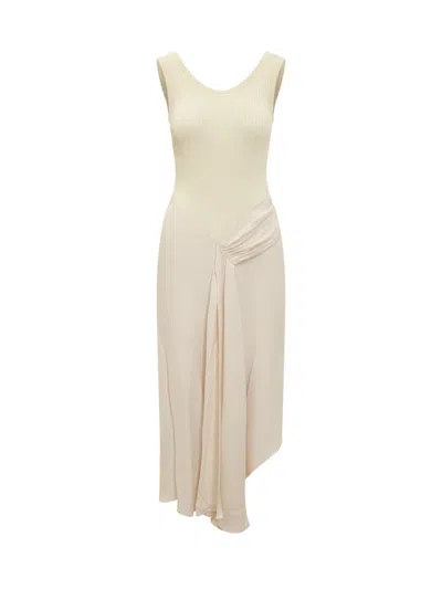 Victoria Beckham Asymmetrical Dress In Neutral