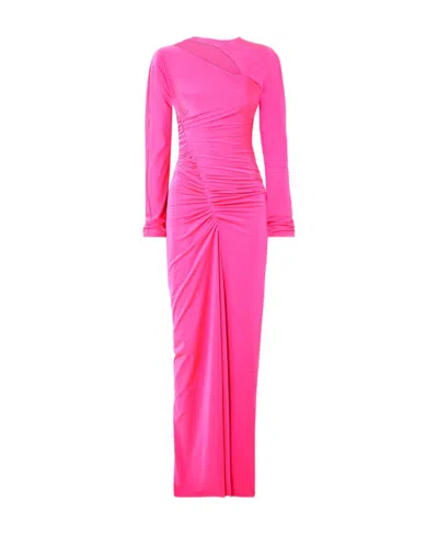 Victoria Beckham Asymmetrical Extra-long Dress In Pink