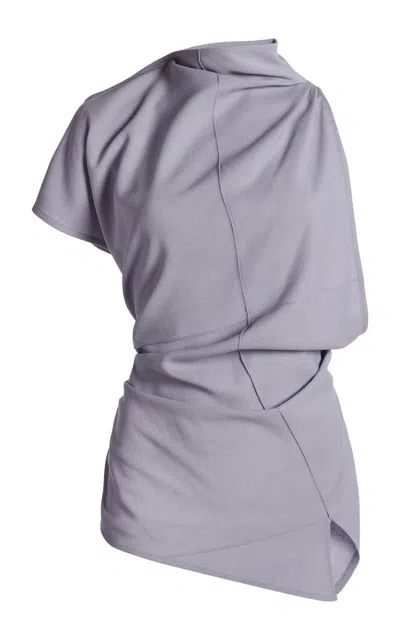 Victoria Beckham Asymmetrical Gathered Top In Silver