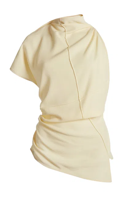 Victoria Beckham Asymmetrical Gathered Top In Yellow