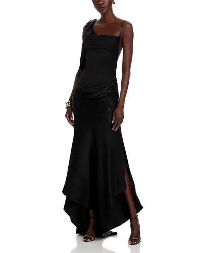Victoria Beckham Asymmetrical Gown In Black