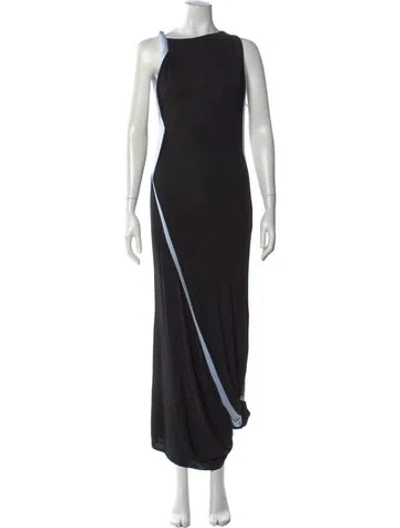 Pre-owned Victoria Beckham Asymmetrical Long Dress In Black