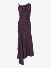 Victoria Beckham Asymmetric Dress In V-shaped Back Seam At Waist