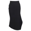 Victoria Beckham Asymmetrical Midi Skirt In Black Wool In Black