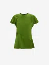 Victoria Beckham Asymmetrical Pleated Blouse In Green