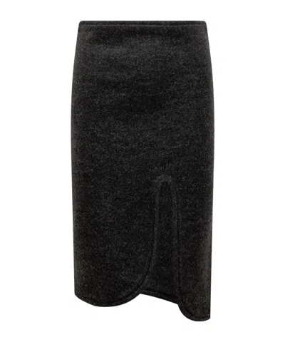 VICTORIA BECKHAM PADDED-TRIM MIDI SKIRT