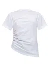 Victoria Beckham Asymmetrical White Cotton T-shirt  In White