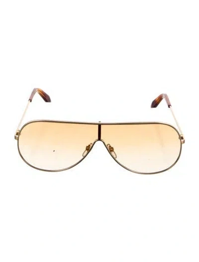 Pre-owned Victoria Beckham Aviator Gradient Sunglasses In Gold