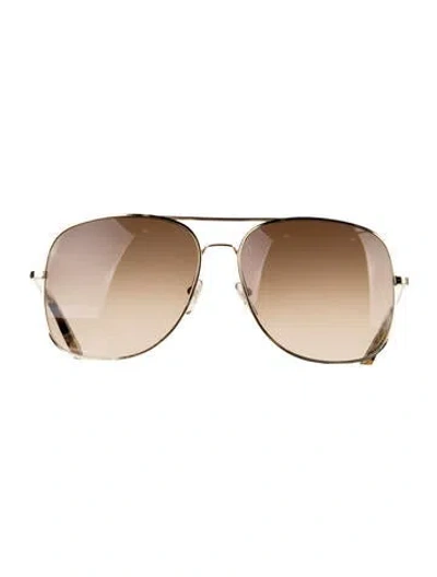 Pre-owned Victoria Beckham Aviator Gradient Sunglasses In Silver