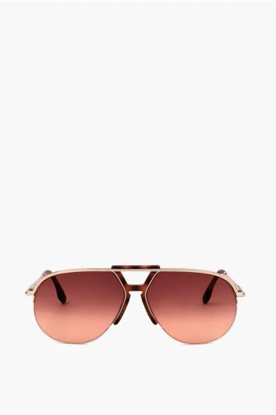 Victoria Beckham Aviator Sunglasses With Tortoiseshell Details