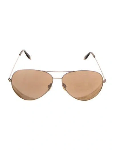 Pre-owned Victoria Beckham Aviator Tinted Sunglasses In Gold