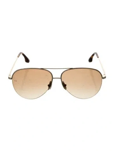 Pre-owned Victoria Beckham Aviator Tinted Sunglasses In Gold/metallic