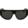 Victoria Beckham B-buckle 55mm Modified Rectangular Sunglasses In Black
